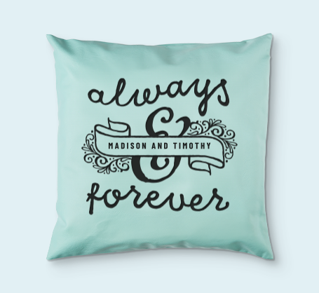 Personalized Teal Leather Pillow Cover