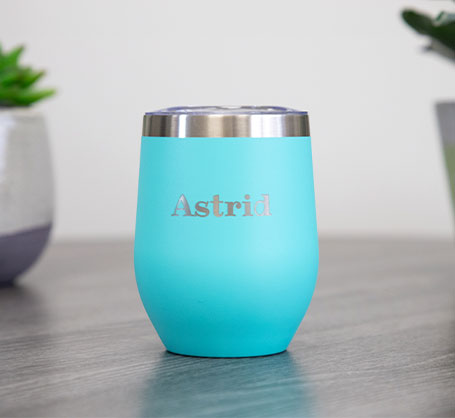 12oz. Teal Personalized Wine Tumbler