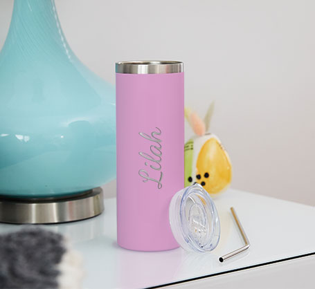 600ml Pink Personalized Tumbler