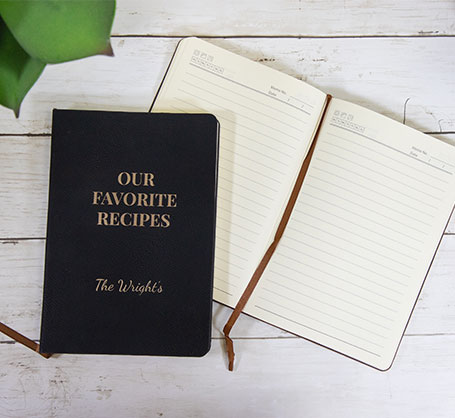 Personalized Black Leather Notebook