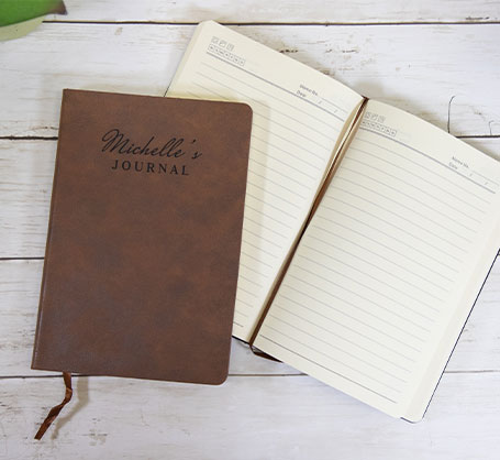 Personalized Brown Leather Notebook