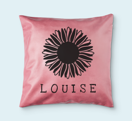 Personalized Pink Leather Pillow Cover