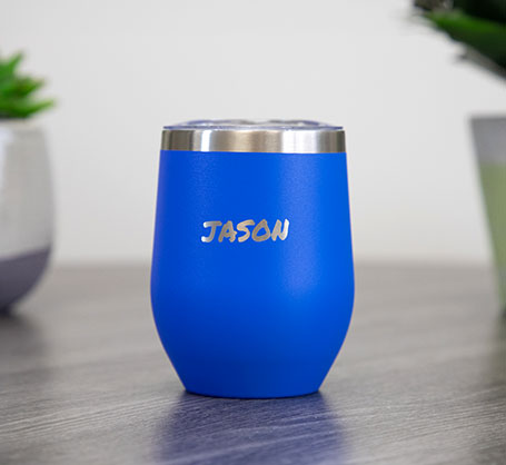 12oz. Royal Blue Personalized Wine Tumbler