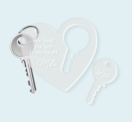 Key To My Heart Keychain - Clear