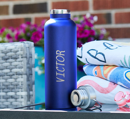 750ml Navy Blue Personalized Bottle